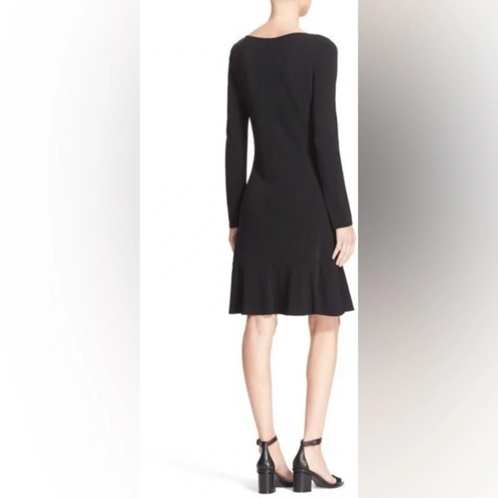 $300 TORY BURCH “Foster” Black Long Sleeve Ruffle Dress Gold Buttons Size Small